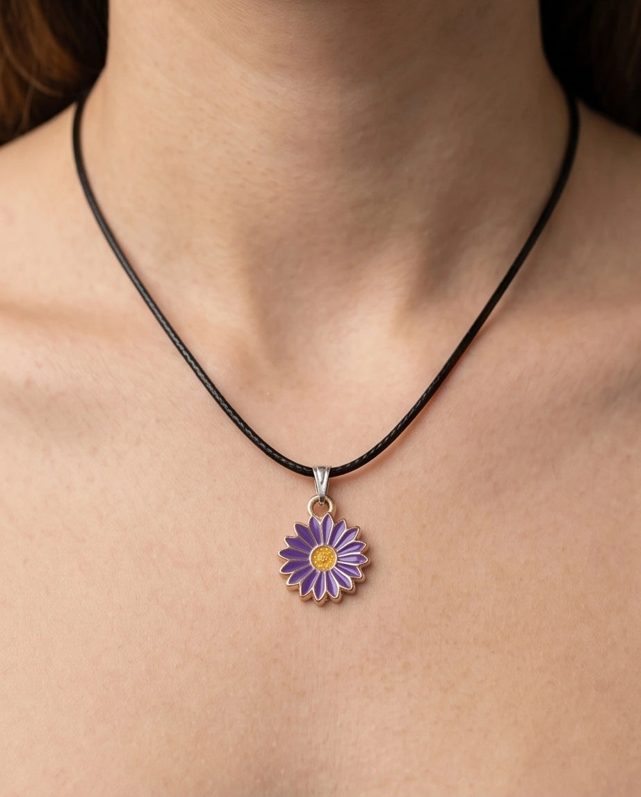 Royal Purple Daisy Pendant