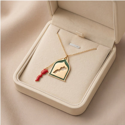Gold Morocco Map & Arch Necklace