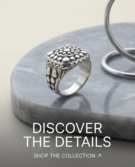 Constellation Studded Cushion Signet Ring