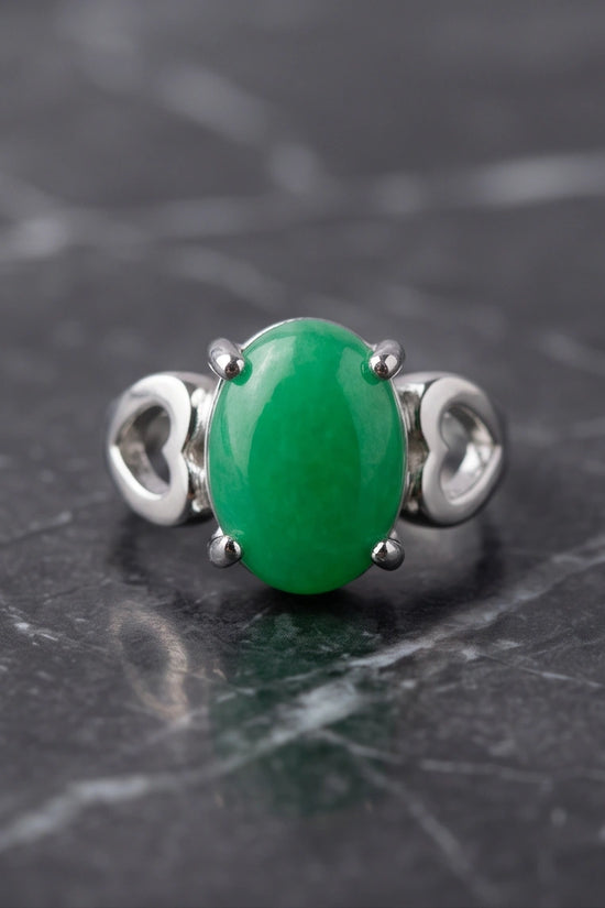 Imperial Heart Green Jade Ring