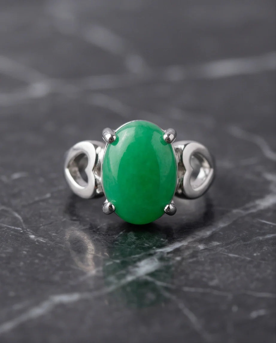 Imperial Heart Green Jade Ring