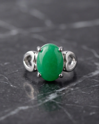 Imperial Heart Green Jade Ring