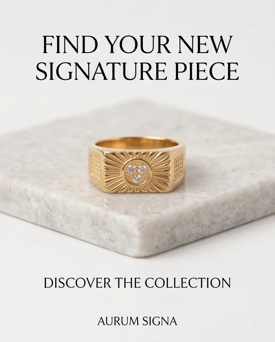 Celestial Sunburst Pavé Triple-Crystal Grid Gold Ring