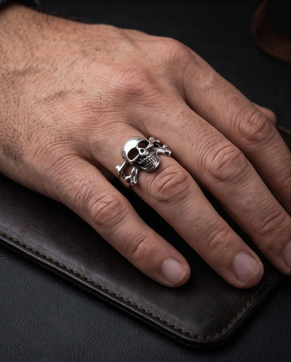 Jolly Roger Crossbones Skull Ring