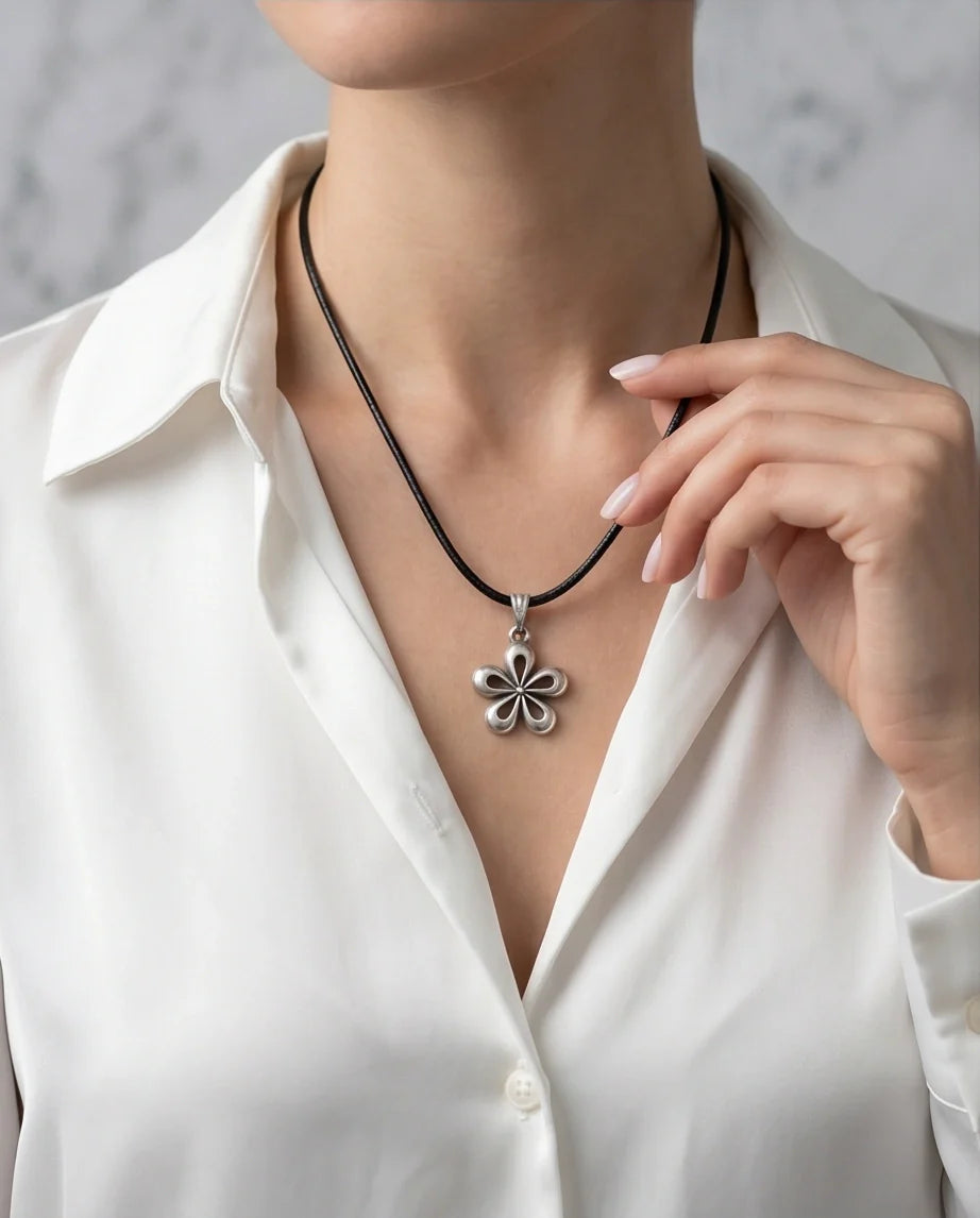 The Sakura Blossom Silver Pendant