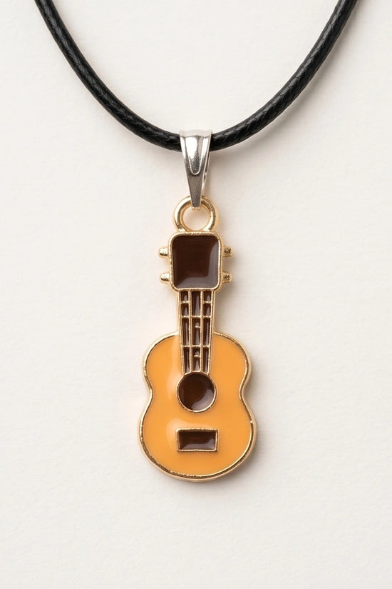 Gold and Yellow Acoustic Guitar Necklace
