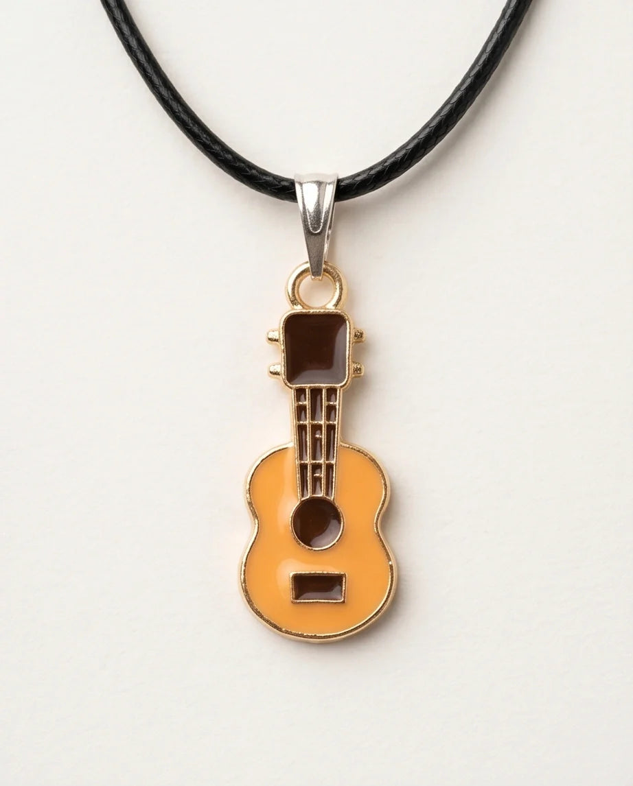 Gold and Yellow Acoustic Guitar Necklace