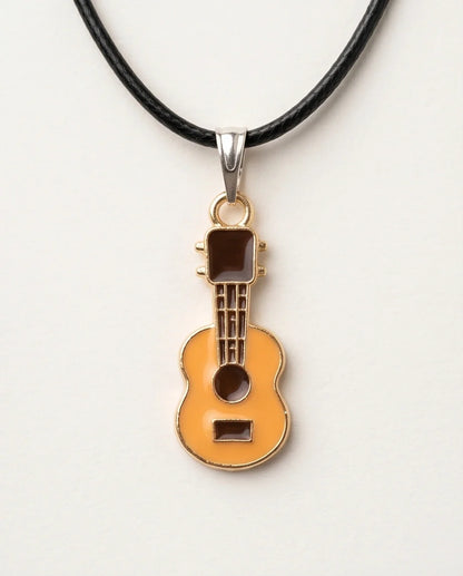 Gold and Yellow Acoustic Guitar Necklace