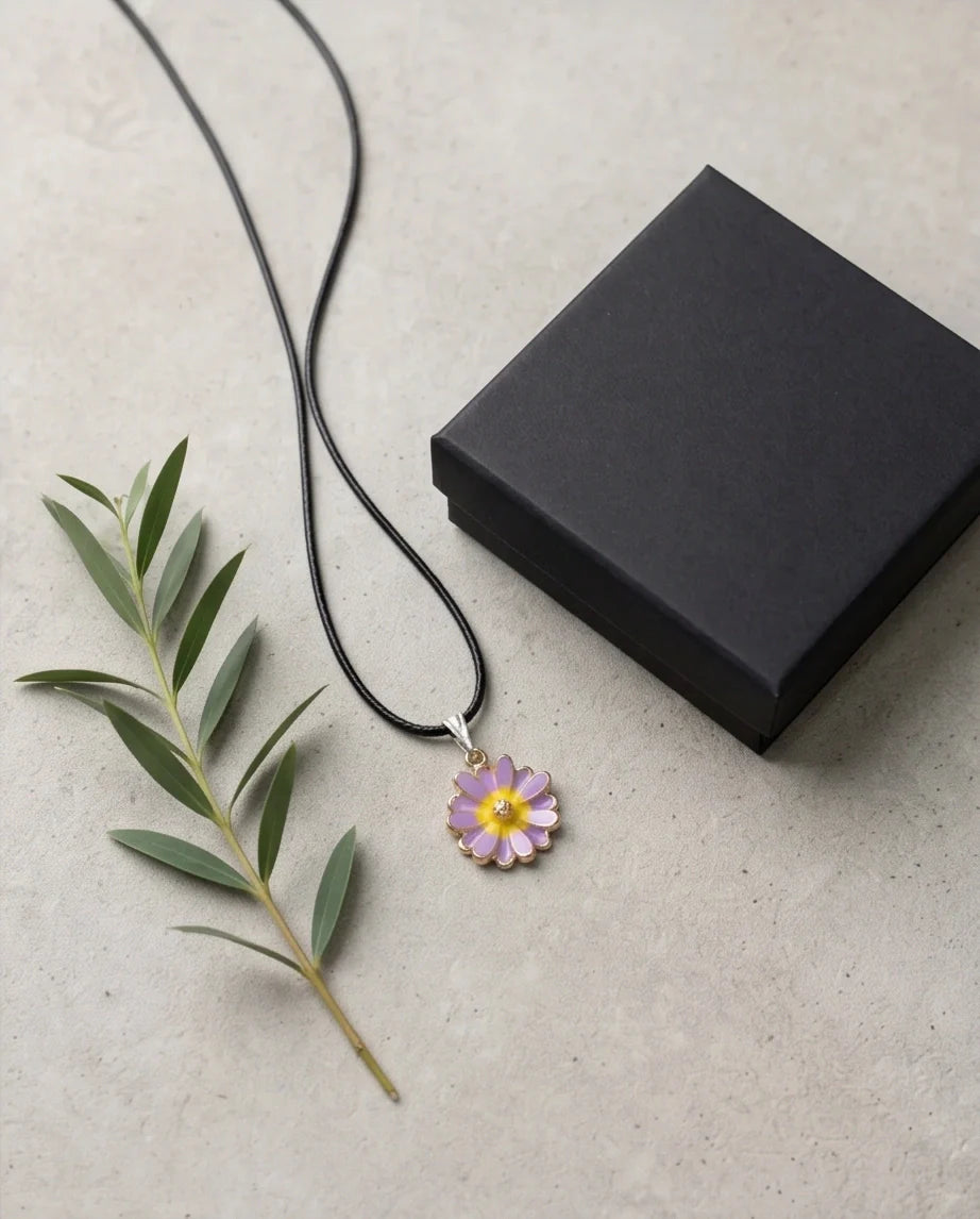 Pastel Lavender Daisy Pendant