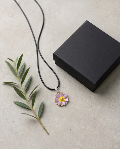 Pastel Lavender Daisy Pendant