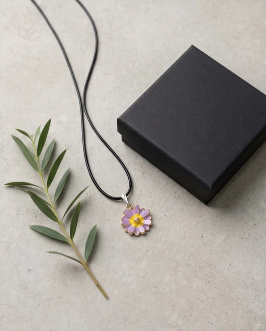 Pastel Lavender Daisy Pendant