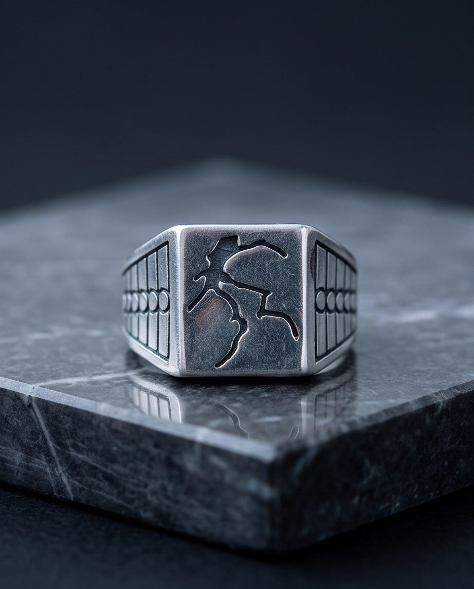 Minimalist Lightning Bolt Signet Ring