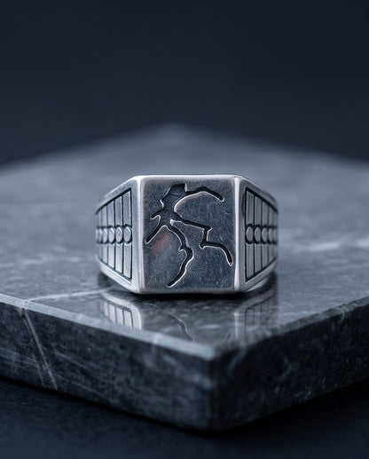 Minimalist Lightning Bolt Signet Ring