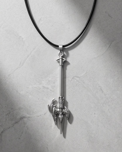 Winged Halberd Spear Necklace