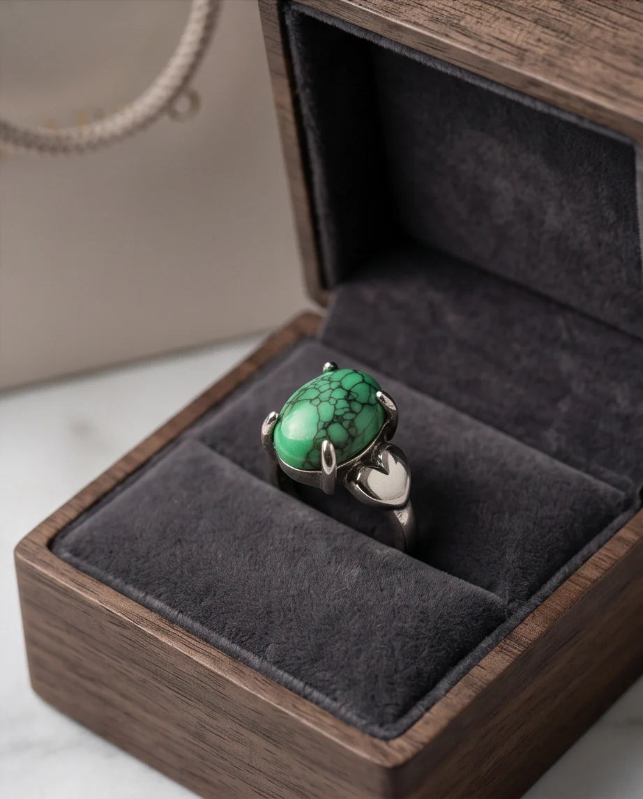 White Canyon Howlite Statement Ring