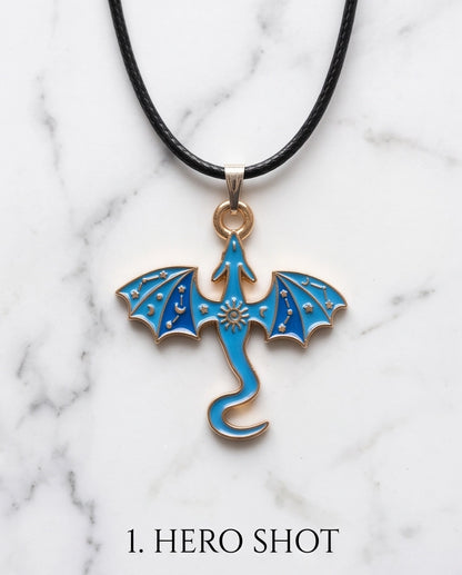 Blue Celestial Dragon Cord Necklace