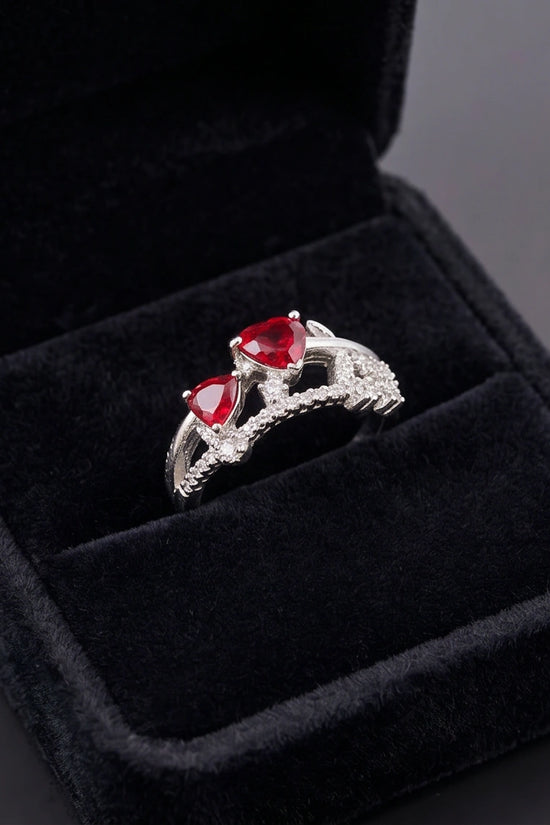 Crimson Dual Pear Vine Ring