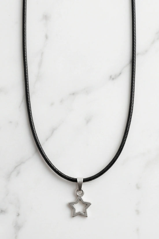 Silver Open Star Pendant Necklace