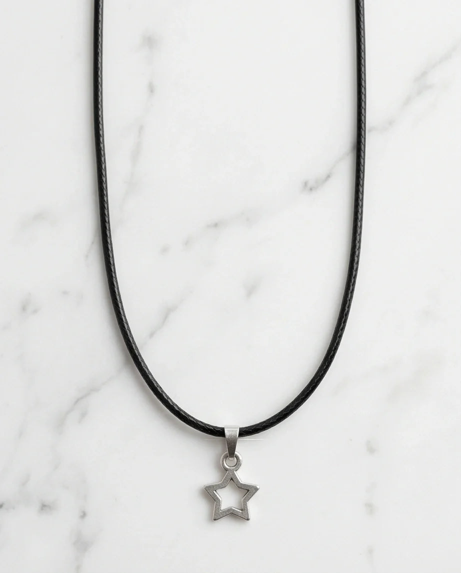 Silver Open Star Pendant Necklace