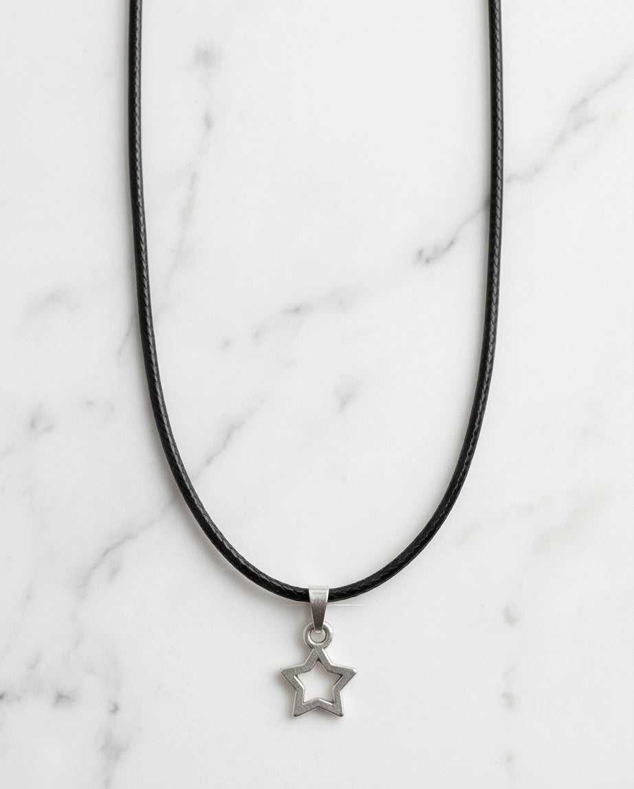 Silver Open Star Pendant Necklace