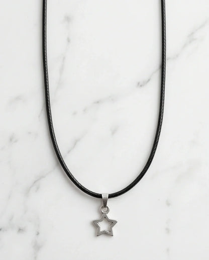 Silver Open Star Pendant Necklace
