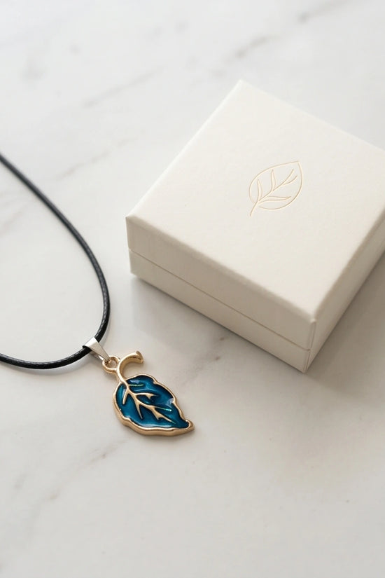 Cyan Leaf Botanical Pendant