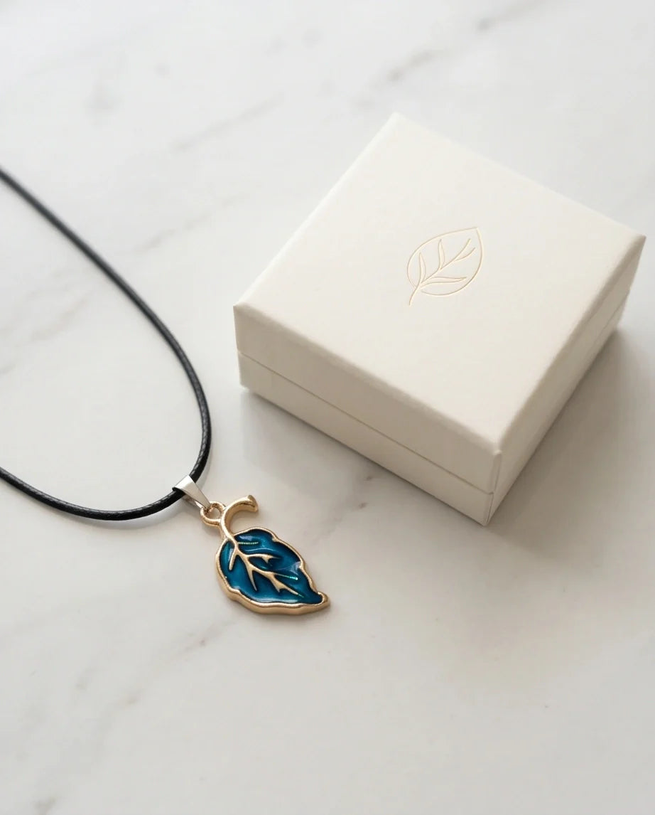 Cyan Leaf Botanical Pendant