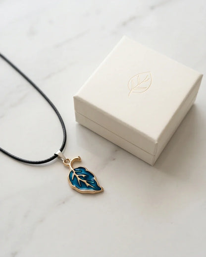 Cyan Leaf Botanical Pendant