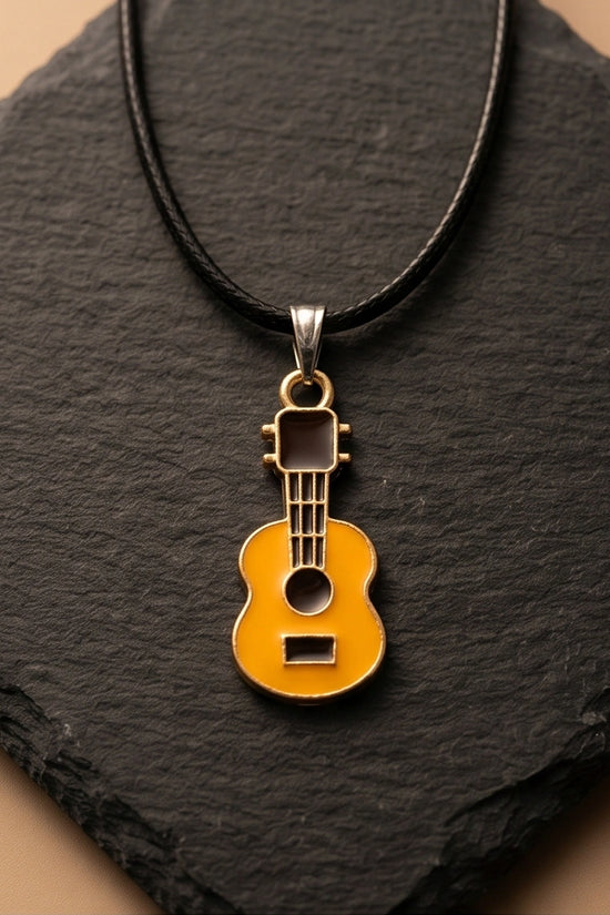 Gold and Yellow Acoustic Guitar Necklace