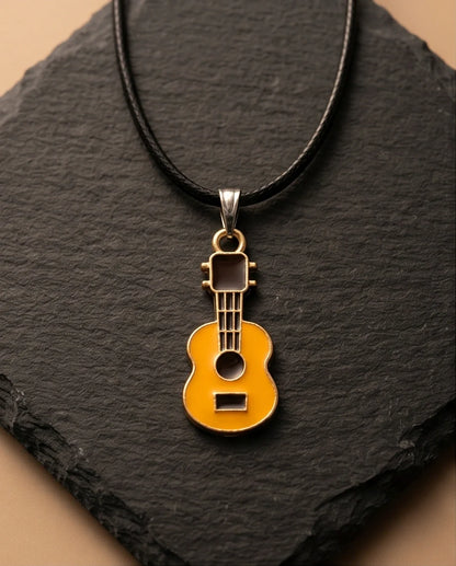 Gold and Yellow Acoustic Guitar Necklace