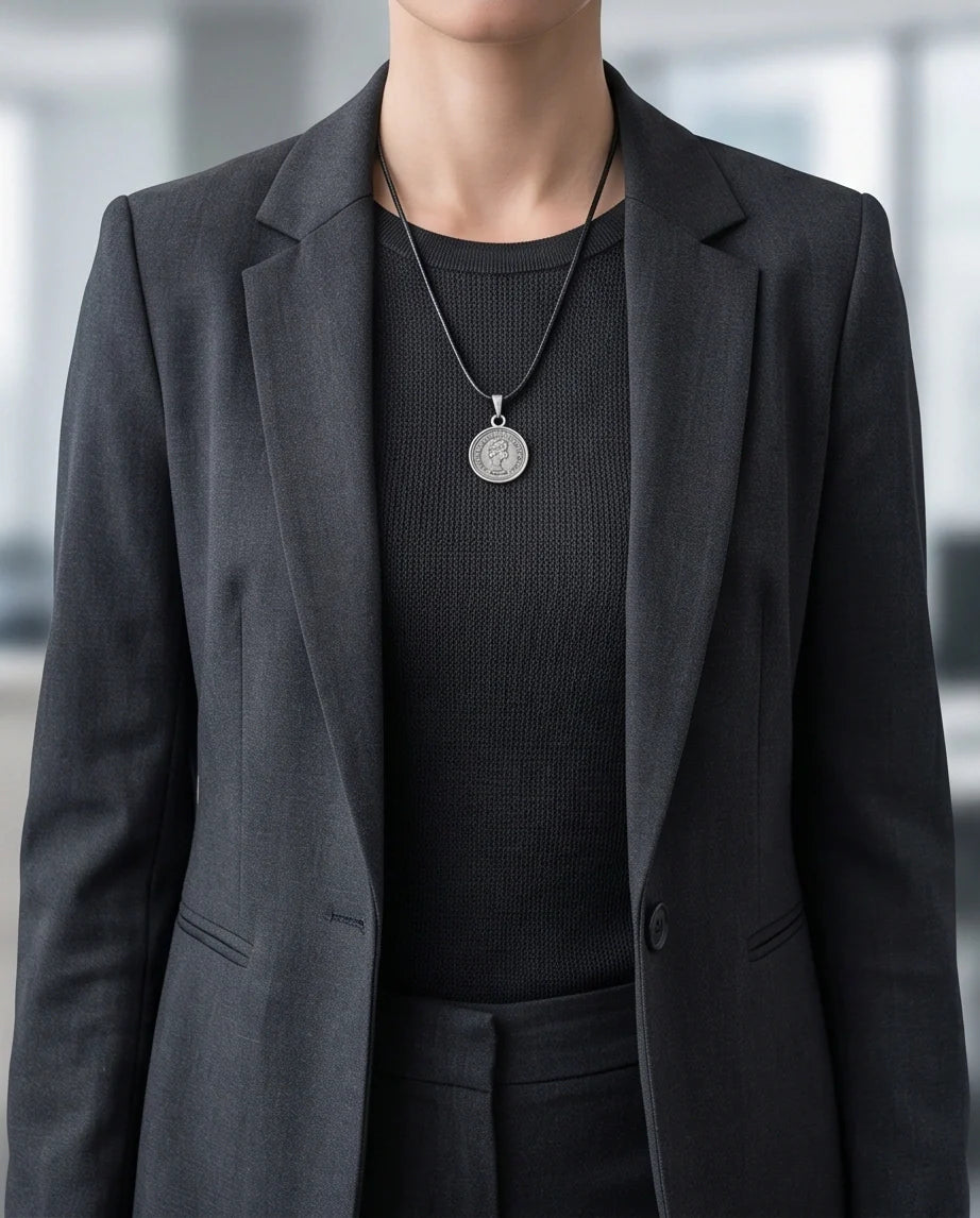 The Royal Heritage: Vintage Elizabeth II Coin Pendant Necklace