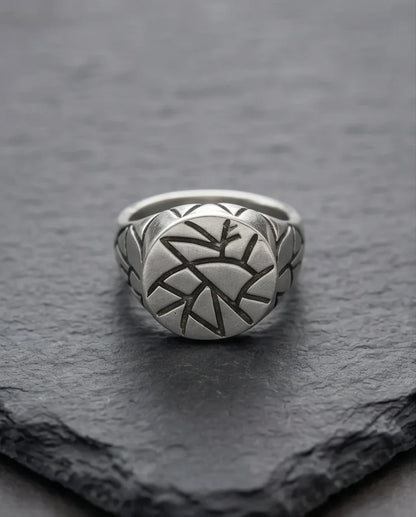Sterling Silver Abstract Geometric Signet Ring