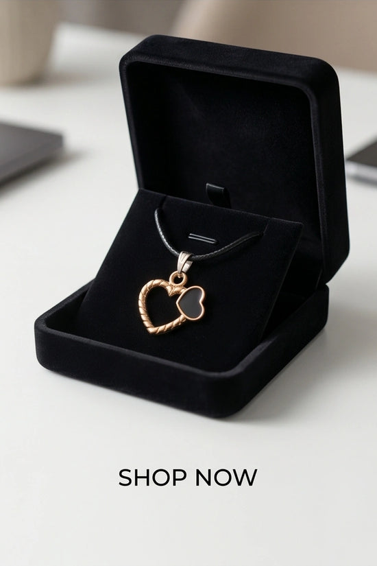 Gold Twisted Double Heart Necklace
