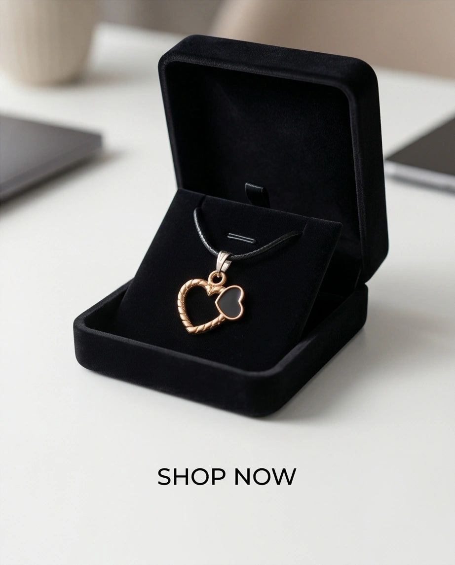 Gold Twisted Double Heart Necklace