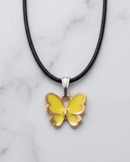 Golden Glow Butterfly Pendant Necklace
