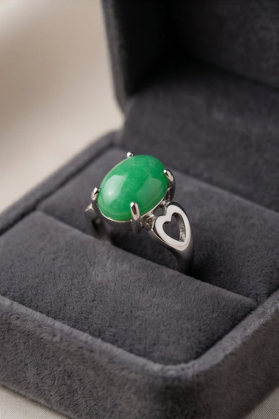 Imperial Heart Green Jade Ring