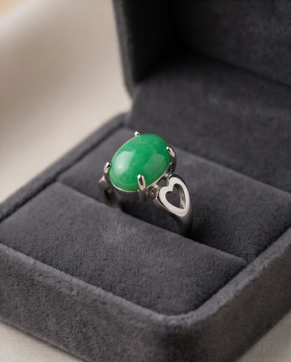 Imperial Heart Green Jade Ring