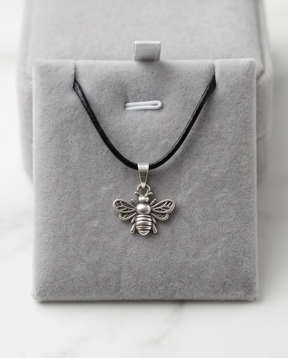 Silver Dainty Honeybee Pendant Necklace