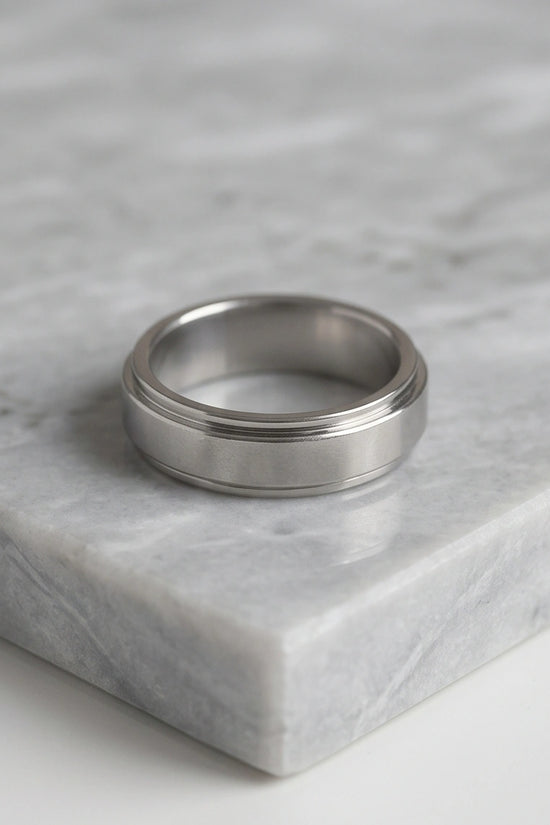 Classic Silver Matte Base Spinner Ring