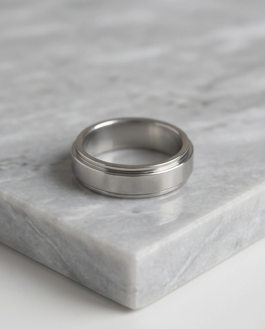 Classic Silver Matte Base Spinner Ring