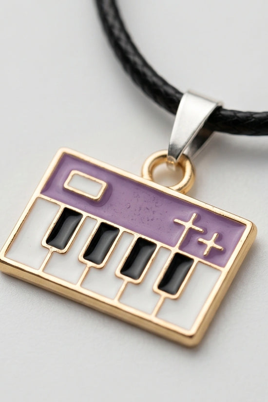 Gold and Purple Piano Synthesizer Necklace