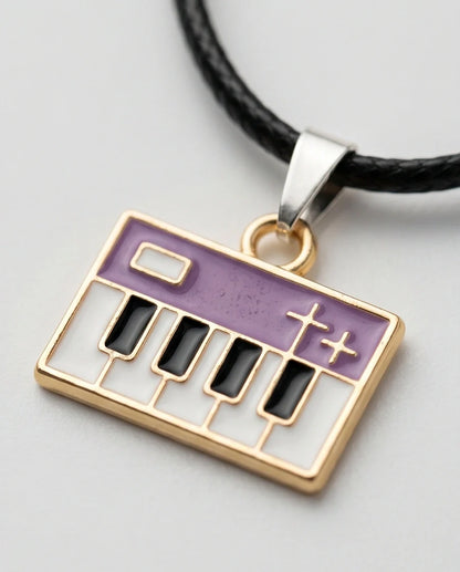 Gold and Purple Piano Synthesizer Necklace