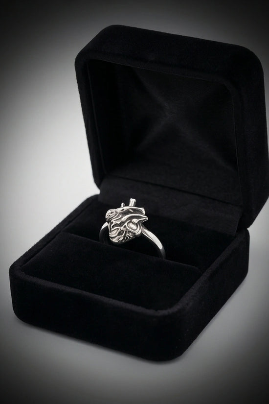 Gothic Sterling Silver Anatomical Heart Ring