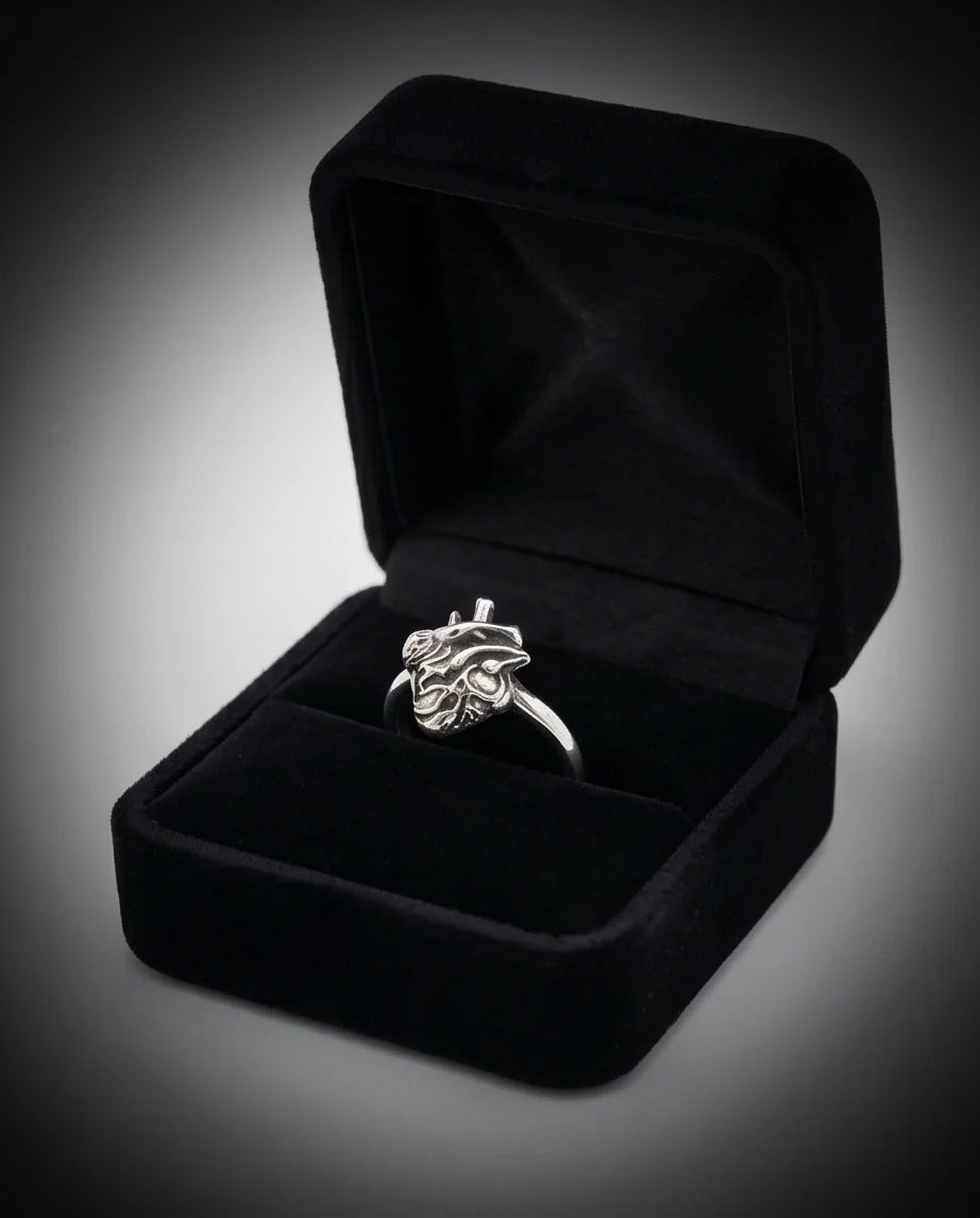 Gothic Sterling Silver Anatomical Heart Ring