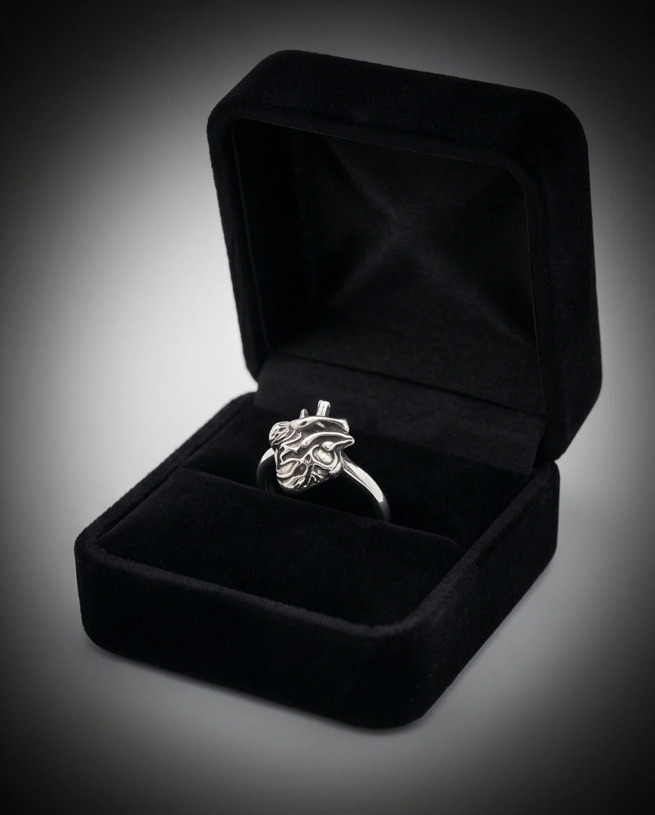 Gothic Sterling Silver Anatomical Heart Ring