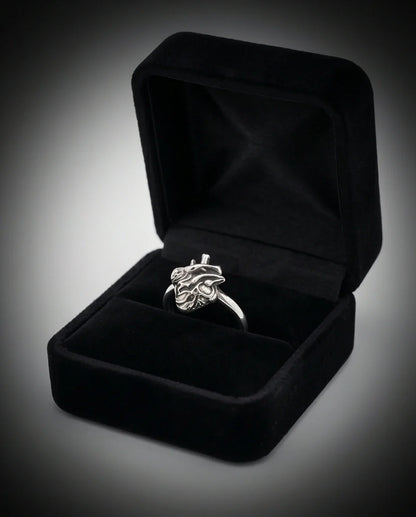 Gothic Sterling Silver Anatomical Heart Ring