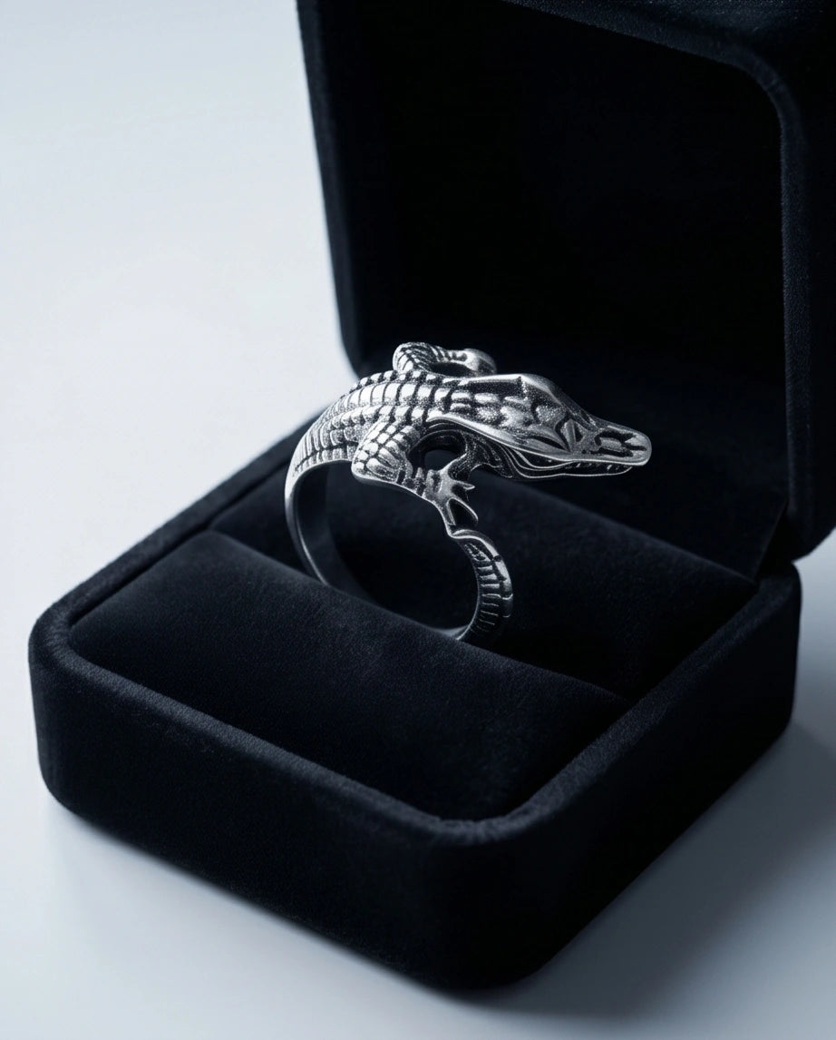 Vintage Sterling Crocodile Wrap Ring