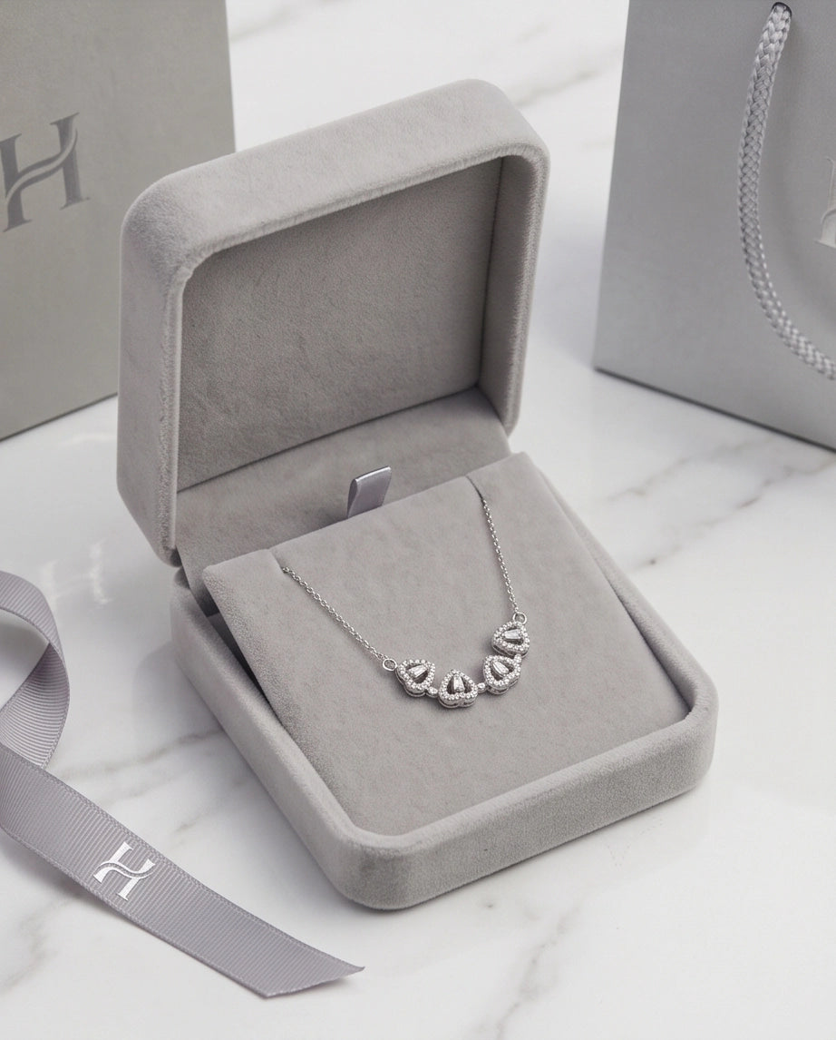 Silver Convertible 2-in-1 Heart Clover Necklace