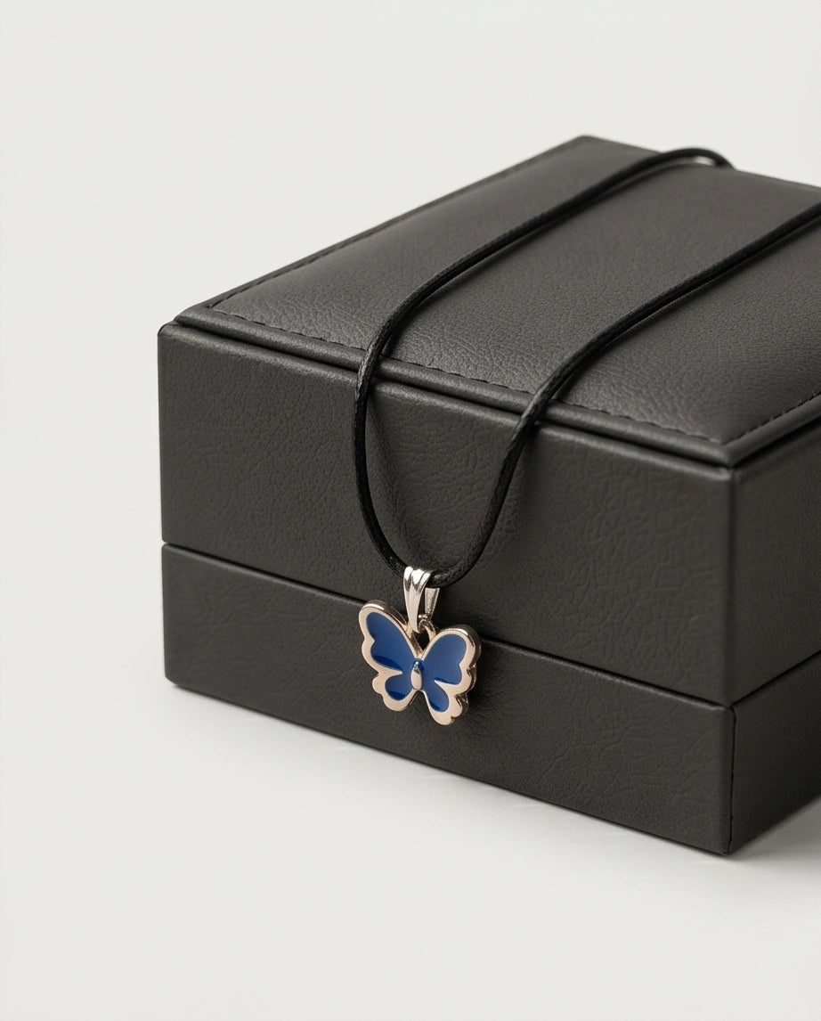 Midnight Blue Butterfly Pendant