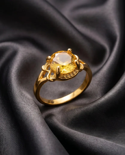 Golden Solis Citrine Filigree Ring